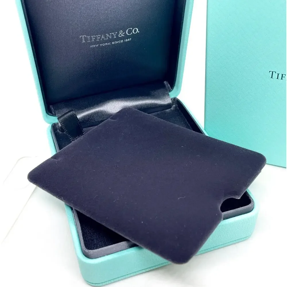 Tiffany & Co. Blue Leather Necklace Holder Box Case 4